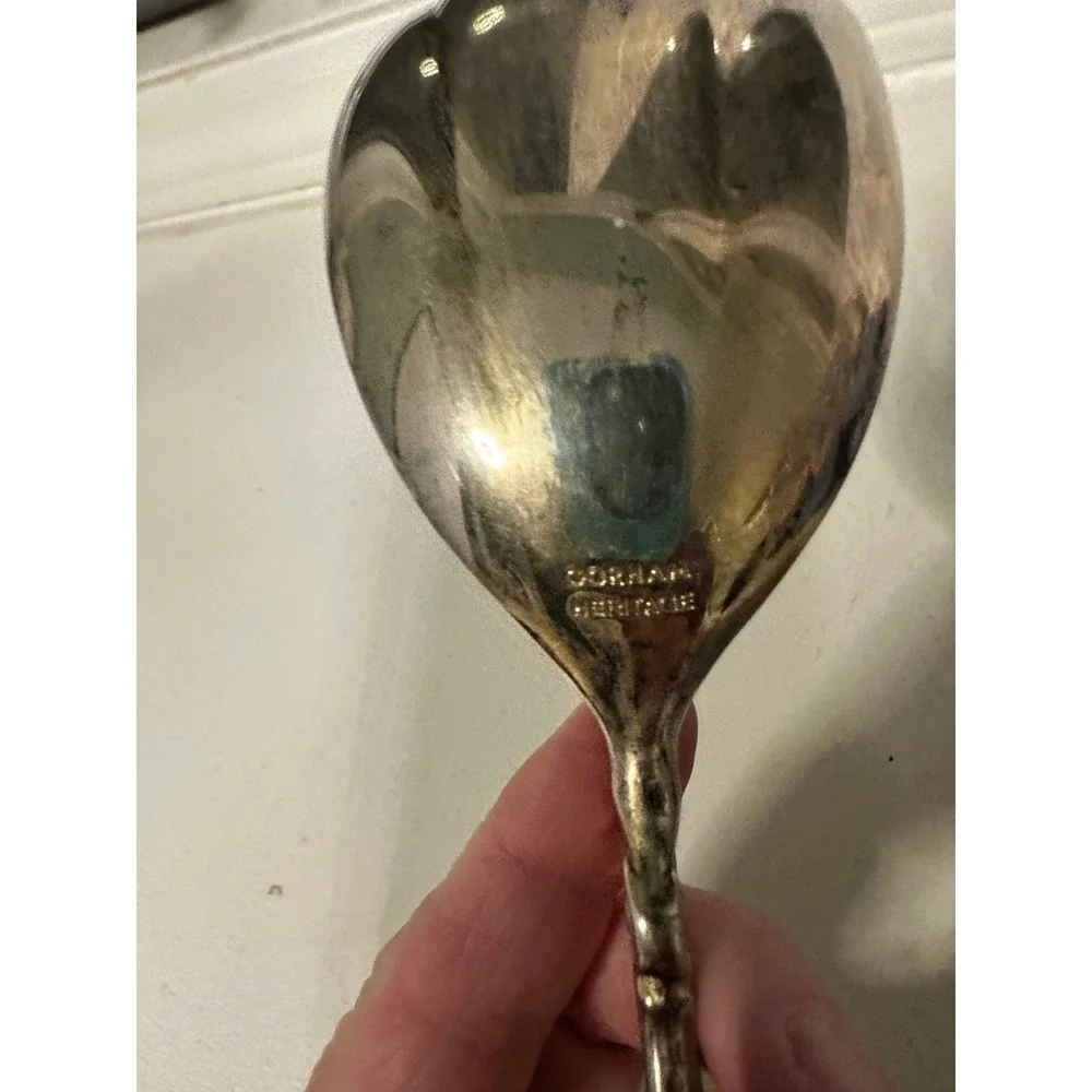 Vintage Gorham Heritage Silverplate Salad Fruit Tongs Server.